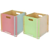 HMF Aufbewahrungsbox 32 x 32 x 32 cm 2-tlg. mehrfarbig