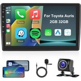 Hodozzy 2G 32G Android Autoradio für Toyota Auris 2006-2011 Carplay Android Auto, Radio 10 Zoll Touchscreen Autoradio Bluetooth GPS Navi WiFi MirrorLink FM RDS Radio 2 Din Bildschirm für Toyota Auris