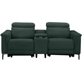 OTTO home 2-Sitzer OTTO HOME "LUND, Kinosofa, Relaxfunktion, TV-Sessel, manuell/elektrisch (USB-A)", grün (dunkelgrün), B:195cm H:97cm T:99cm, Webstoff 100% Polyester, Sofas, Kopfteilverstellung, Getränkachhalter, u. Staufach