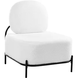 Beliani Sessel LUNDE Bouclé 72 x 71 x 70 cm Weiß