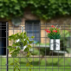 Relaxdays Hängetopf 26 x 26 x 22,5 cm Silber Komplettset