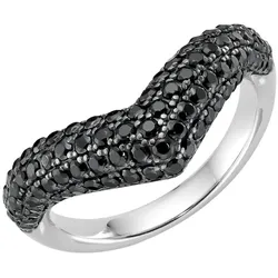 Giorgio Martello Milano Ring mit Zirkonia oder schwarzem Spinell, Silber 925 Ringe   Schwarz 