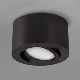 SSC-LUXon CELI-1BM flache LED Deckenleuchte Aufputz rund - mit tauschbarem LED Modul 4W neutralweiß 230V - Spotleuchte schwarz
