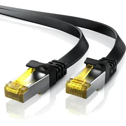 Primewire LAN-Kabel CAT.7, RJ-45 (Ethernet), CAT 7 Flachband U/FTP Gigabit Netzwerkkabel 10 Gbit/s Patchkabel - 15m