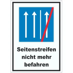 Aufkleber Seitenstreifen nicht mehr befahren A9 (37x52mm)