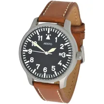 ARISTO Ronda Fliegeruhr Quarz Edelstahl 41 mm 3H84