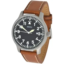 ARISTO Ronda Fliegeruhr Quarz Edelstahl 41 mm 3H84