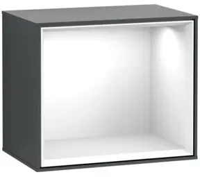 V&B Regalmodul Wandbeleuchtung Finion 41,8x35,6x27cm, Rg glo wh., md bl. m Lac