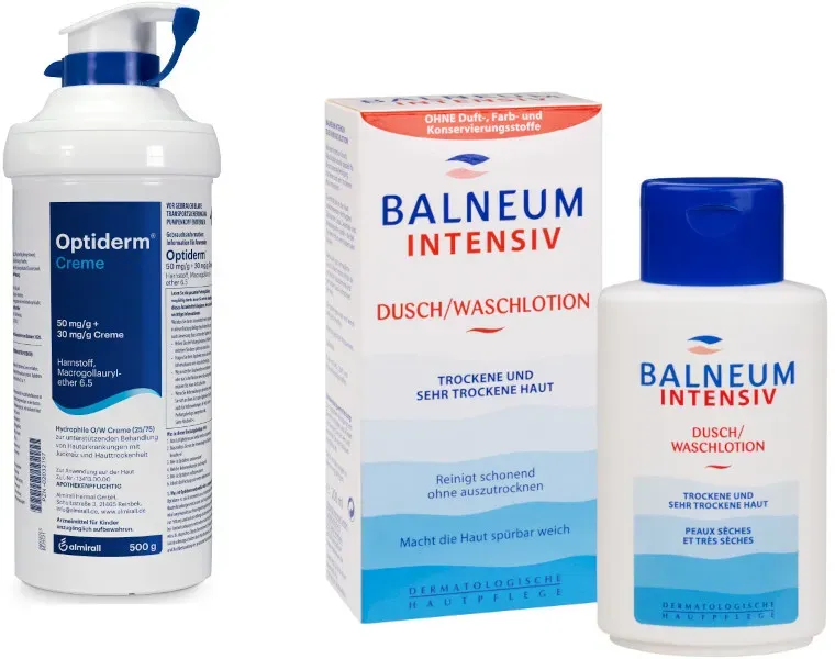 Optiderm Creme & Balneum Intensiv Waschlotion Set