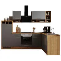 Respekta Winkelküche Hilde L-Form E-Geräte 280 x 172 cm grau/wildeiche nachbildung