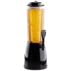 relaxdays Zapfsäule Biersäule mit Zapfhahn schwarz