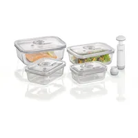 CASO Design VacuBoxx eckig Schwarz 1,0 l 4-teiliges Set
