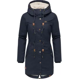 Ragwear Damen langer Mantel warme Winterjacke mit Kapuze YM-Canny Navy22 Gr. M - M
