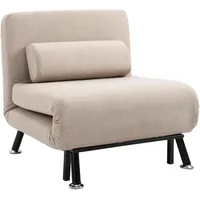 Homcom Schlafsessel, Klappsessel mit Bettfunktion, Rückenkissen, klappbarer Relaxsessel in Leinenoptik, Verstellbare Rückenlehne, bis 150 kg
