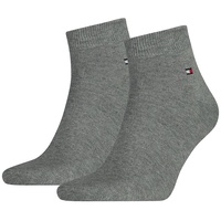 TOMMY HILFIGER Herren Quarter Socken, 2er Pack - Sneaker, Unifarben, 39-49 Grau 43-46