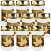 HS Candle Grabkerze (9-tlg), Grabkerze Brenndauer 40 Stunden viele vers. Variationen und Motive weiß