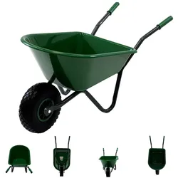 Kinderschubkarre Uni 40 kg Traglast 3,6kg Stahl Kunststoff grün Vollgummirad ...