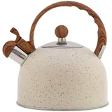 Wasserkessel Induktion, Edelstahl Teekessel mit Holzmasergriff, Max 2,2L Mode...