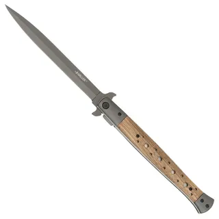 HALLER Taschenmesser XXL, Stiletto, Zebraholz Schalen Zweihand-Ausführung