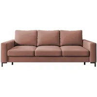 Selsey Mokpeo - 3-Sitzer Sofa mit Schlaffunktion, Bettkasten, Easy-Clean-Veloursbezug in Rosa