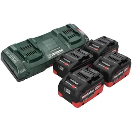 Metabo AS 36 18 L 20 PC Akku Nass Trocken Sauger 36 V ( 2x 18 V ) 20 L + 4x LiHD Akku 5,5 Ah + Doppelladegerät