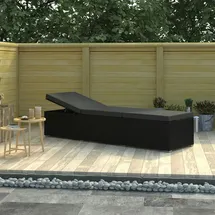 vidaXL Sonnenliege 195 x 60 x 31 cm schwarz