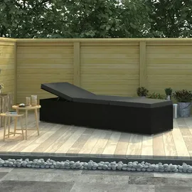 vidaXL Sonnenliege 195 x 60 x 31 cm schwarz