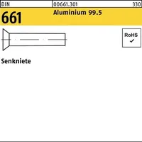 Industrial Quality Supplies DIN 661 Senkniete Aluminium 99.5 2,5