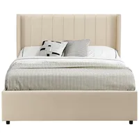 Juskys Polsterbett Savona 140x200 cm mit Matratze, Samt-Bezug, bis