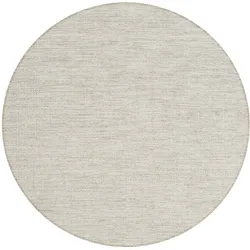 Teppich THE CARPET "Boho Nature Wool", beige (creme beige), Ø:120cm, Wolle, Teppiche, Natur Wool Handgewebter Wollteppich skandinavischen Boho-Look