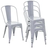 MCW Stuhl A73 Metall 4er-Set Grau
