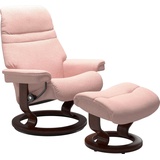 Stressless Relaxsessel STRESSLESS Sunrise Sessel Gr. ROHLEDER Stoff Q2 FARON, Rela x funktion-Drehfunktion-PlusTMSystem-Gleitsystem, B/H/T: 88 cm x 103 cm x 78 cm, pink (light q2 faron) Lesesessel und Relaxsessel mit Classic Base, Größe L, Gestell Braun