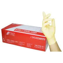 Nitras IDEAL CARE Latex Einmal Handschuhe, Naturfarben, XL
