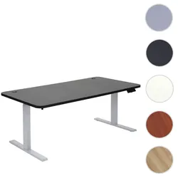 Schreibtisch HWC-D40, Computertisch, elektrisch h√∂henverstellbar 160x80cm 53kg MVG ~ schwarz, grau