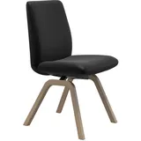 Polsterstuhl STRESSLESS "Laurel", schwarz (schwarz batick, walnuss), B:49cm H:92cm T:59cm, Leder BATICK: BATICK ist ein leicht korrigiertes, durchgefärbtes und genarbtes Möbelleder, bei dem die meisten Unebenheiten und Spuren in der Regel entfernt wurden., Stühle, Polsterstuhl, Low Back, Größe L, mit schräggestellten Beinen in Walnuss