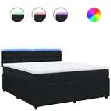 vidaXL Boxspringbett mit Matratze Schwarz 180x200 cm Samt