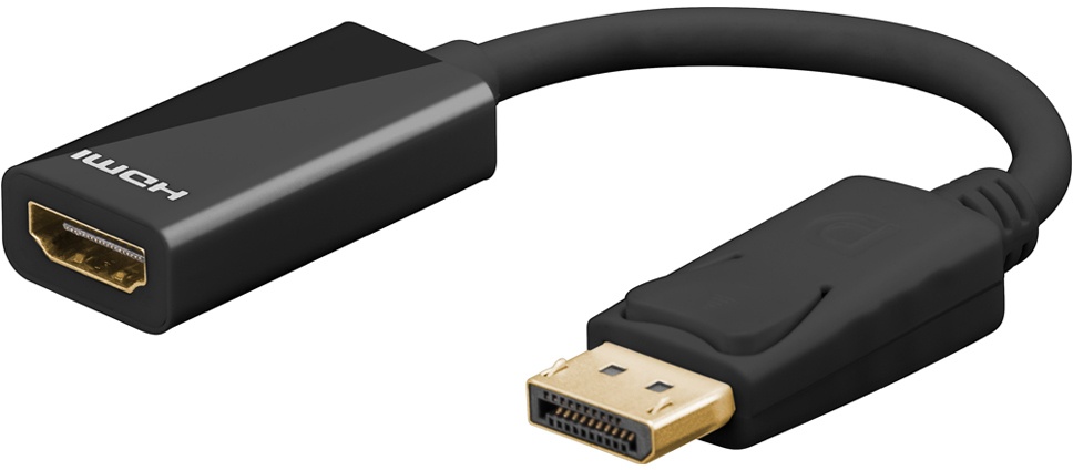 Goobay DisplayPort/HDMITM Adapterkabel 1.2 unterstützt 4K*2K HD-Auflösung und 3D-Video
