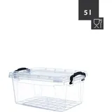 Centi Box mit Deckel & 5 L, 31 x 20 x 13,5cm, Transparent lschwarzen Griffen, Polypropylen