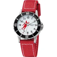 REGENT Textil Armbanduhr Quarz rot weiß D2URF1376 - Rot