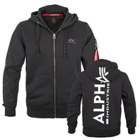 Alpha Industries Back Print Zip Kapuzenpullover Black M