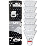 Talbot Torro Tech 450, Premium Nylonfederball, 6er Dose, Korb:weiß Fast x, Korb: Weiß-Rot/Schnell, one Size