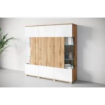 INOSIGN Highboard »Kenia«, (1 St.), Modernes Highboard, mit Glastüren, Breite 135 cm, weiß