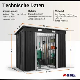 Proregal Eden XL 2,18 x 1,75 m Anthrazit