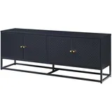 [en.casa] Janakkala TV-Lowboard 153 x 35 x 16 cm Schwarz Metall