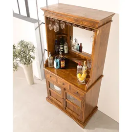 Massivmoebel24 Barschrank Oxford 97 x 193 x 52 cm Braun