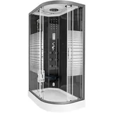 Home Deluxe Dampfdusche Schwarz, Glas, 120 cm Rechts Dampfdusche Duschkabine Dusche, Fertigdusche, - Duschen, Duschkabinen