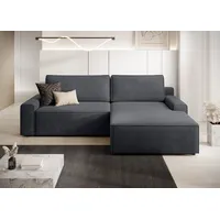 TRENDMANUFAKTUR Eckcouch Polyester mit Bettkasten 3-Sitzer Grau