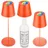 Briloner - 3 in 1 LED Tischlampe kabellos IP44 mit Touch, dimmbar, Akku & Lichtquelle tauschbar, Nachttischlampe, Leselampe, LED Lampe, Campinglampe, Tischleuchte, Akku Lampe, 36x12 cm, Orange