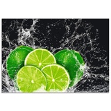 Artland Küchenrückwand »Limone mit Spritzwasser«, (1 tlg.), Alu Spritzschutz mit Klebeband, einfache Montage, grün