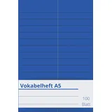Independently published Vokabelheft A5 klassisch Vokabeln lernen in jeder Fremdsprache | Farbe blau: Schulheft A5, 100 Blatt, 2 Spalten | Vokabelheft DIN A5 (6x9 Zoll) in blau